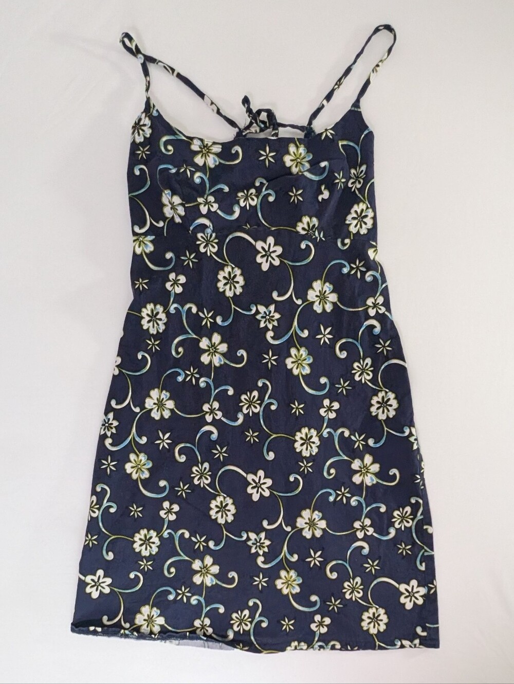 Vintage Y2K 90s Hawaiian Print Spaghetti Strap Shift Dress